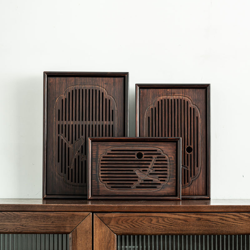 Khay trà tre núi cao Yanxi, bàn trà phòng khách cổ điển, khay pha trà hai công dụng đựng hàng cỡ lớn, vừa và nhỏ, khay pha trà khô, bàn trà