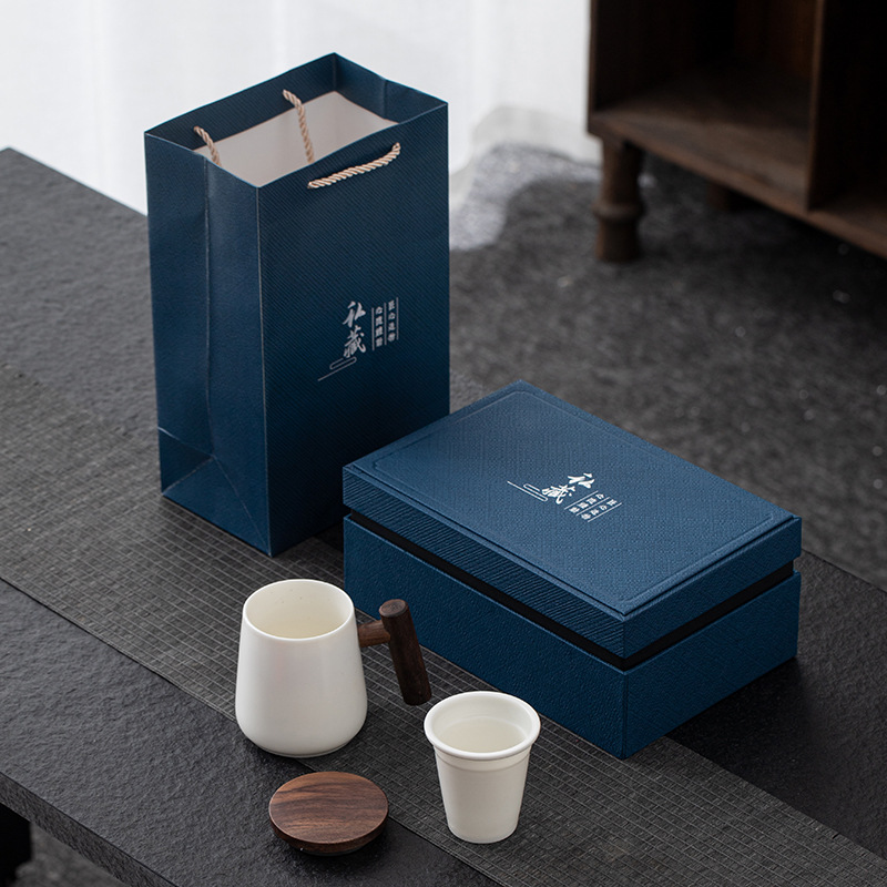 Cốc văn phòng sứ trắng Công ty họp kinh doanh Cốc pha trà gốm sứ quà tặng thiết thực có thể đặt logo