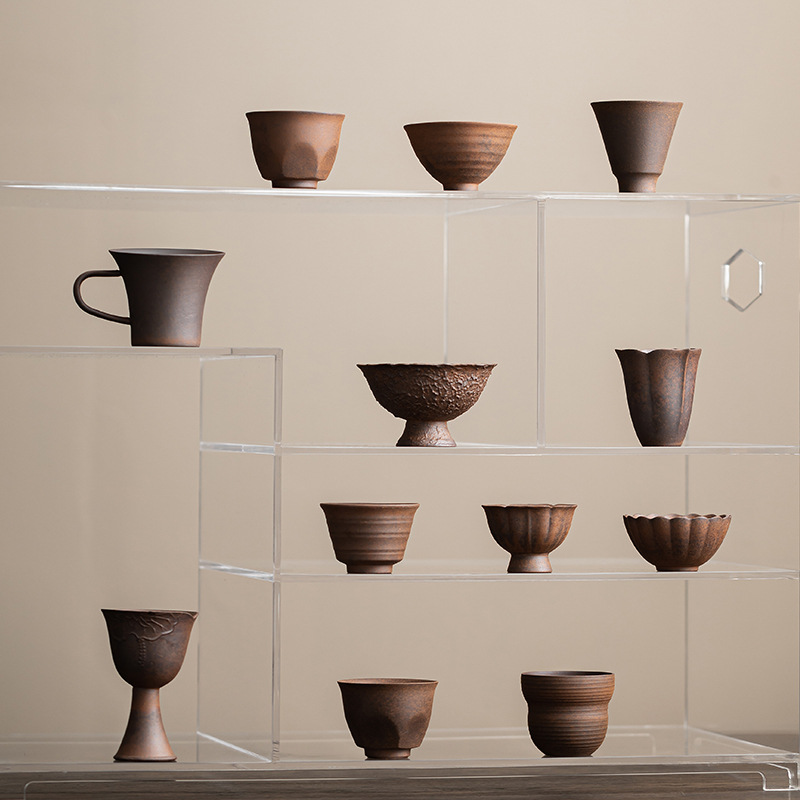 Thiết kế nguyên bản gốm cổ điển phong cách quốc gia cốc chủ sở hữu bùn đá dung tích nhỏ văn phòng gia dụng cốc trà gốm thô cốc đơn