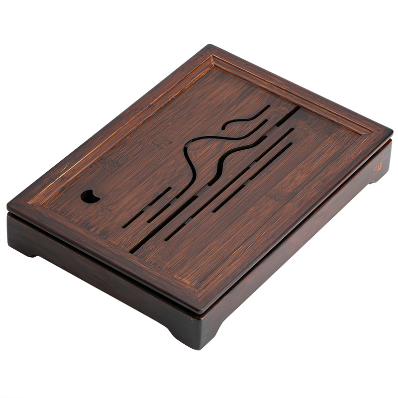 Khay trà tre núi cao Guanshanyue, khay pha trà phòng khách, khay pha trà chứa nước và thoát nước, khay pha trà khô, khay đựng trà Kung Fu