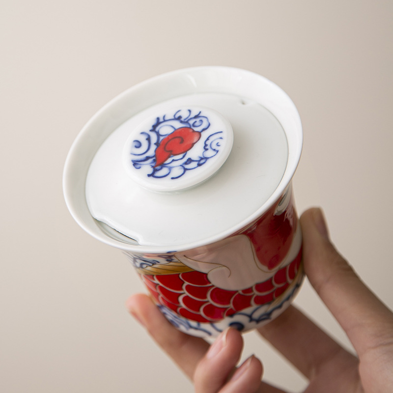 Yingqing Xianglong Nafu Chén trà nắp miễn phí Gốm sứ thủy triều Quốc gia Bát trà tài năng thứ hai Bộ trà Kung Fu Bán buôn trà đơn