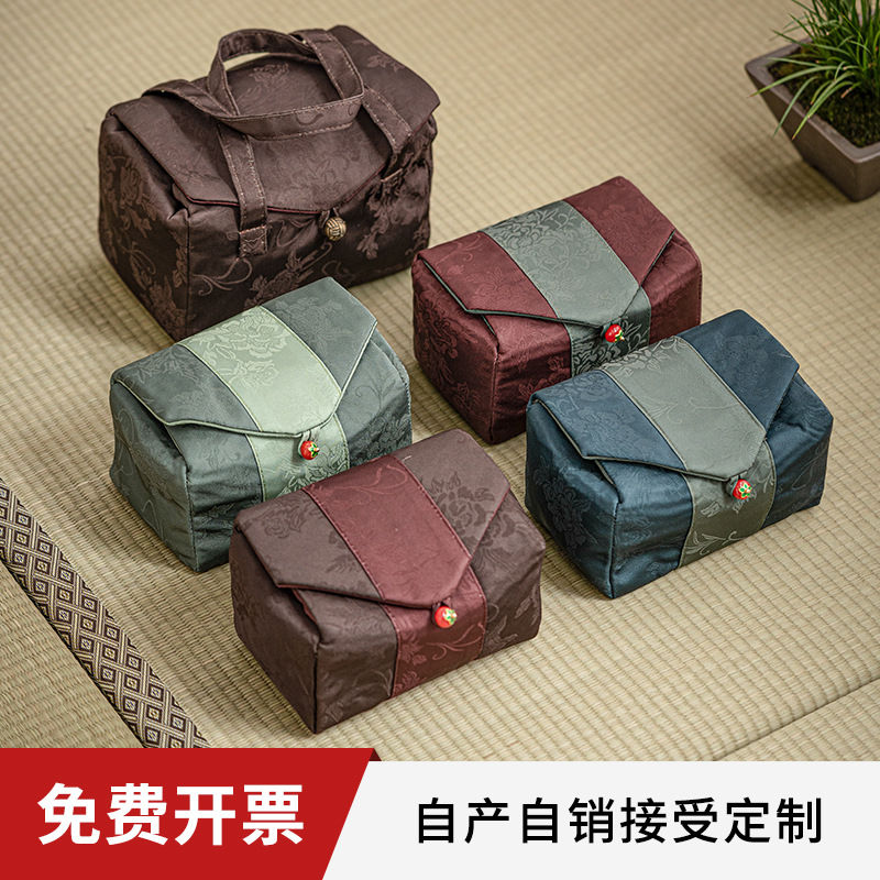 Túi đựng đồ Bộ trà du lịch ngoài trời, cốc khách nhanh gia dụng cầm tay một bình hai cốc trà, Hộp đựng trà, túi