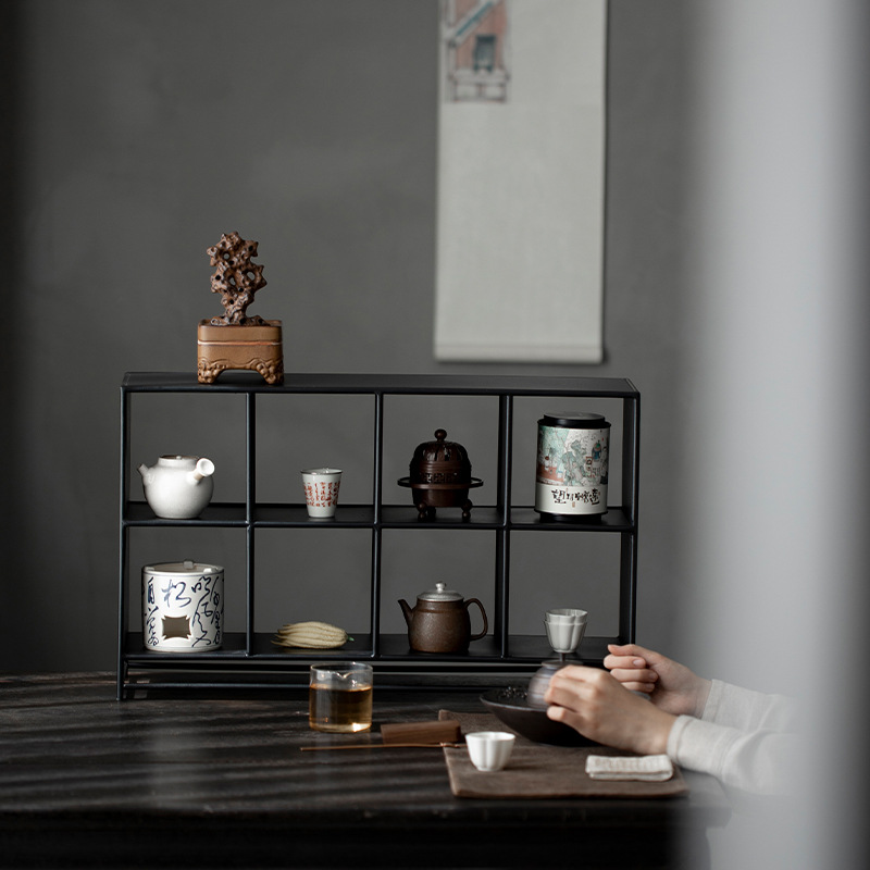 Giá đựng trà bằng sắt Da'antang, giá đựng trà, Giá đựng đồ trên bàn, giá treo cổ nhỏ, Giá trưng bày Duobaoge