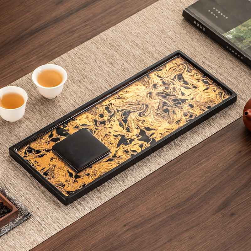Khay xốp khô sơn mài lớn giả cổ bàn trà nhỏ gia dụng khay trà đơn giản hiện đại khay trà phụ kiện trà đạo
