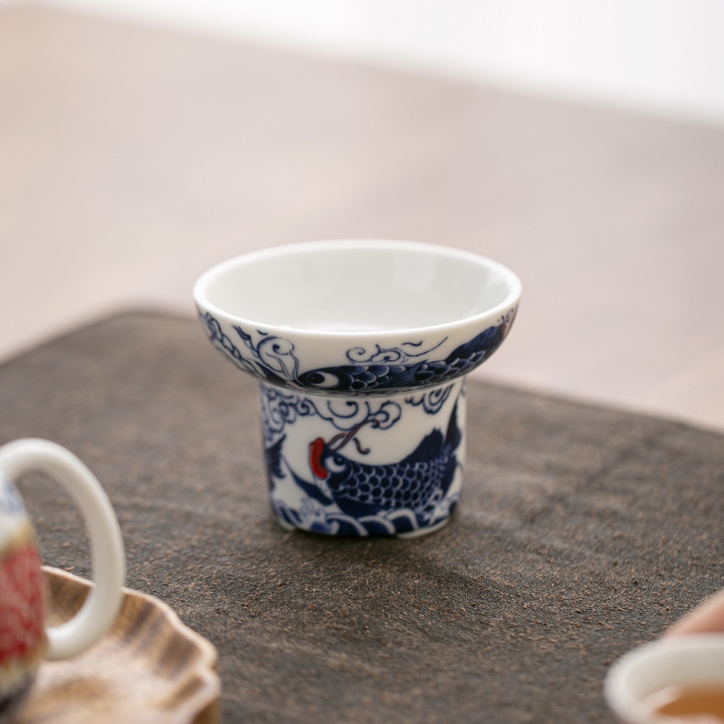 Nafu Longyu lọc trà lọc trà mỡ cừu ngọc lọc sứ lọc trà gia dụng lọc trà lưới phụ kiện bộ trà bán buôn