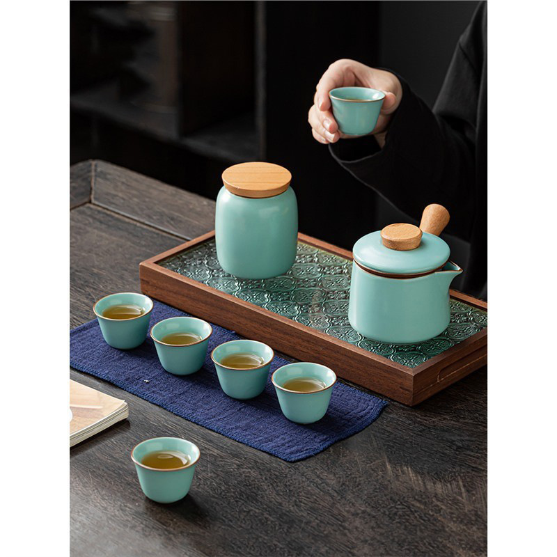 Bộ trà du lịch xách tay cao cấp Trung Quốc bộ nhỏ bộ tách trà ngoài trời bộ tách trà cắm trại đơn