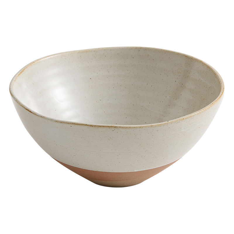 Gốm thô kéo tay ren bát cơm gia dụng bát canh nhà hàng nhà hàng bát sứ thương mại bát salad bát trái cây