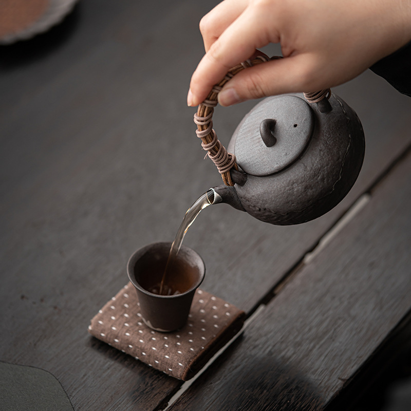 Ấm trà Kung Fu làm bằng tay bằng tay bằng đất sét đá cũ Zen Dao cổ điển Chai trà Kung Fu