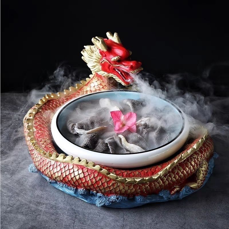 Bộ đồ ăn hải sản đá khô đặc trưng của khách sạn, đĩa ăn sashimi, Nhà hàng Lẩu, đĩa sáng tạo, nhà hàng nghệ thuật cao cấp