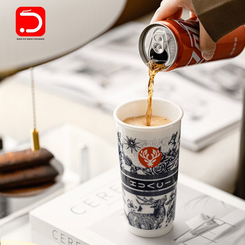 Cốc cốc Coke cốc sứ cốc nước nhà thiết kế cốc bia phong cách sành điệu gia dụng văn phòng lớn logo sáng tạo