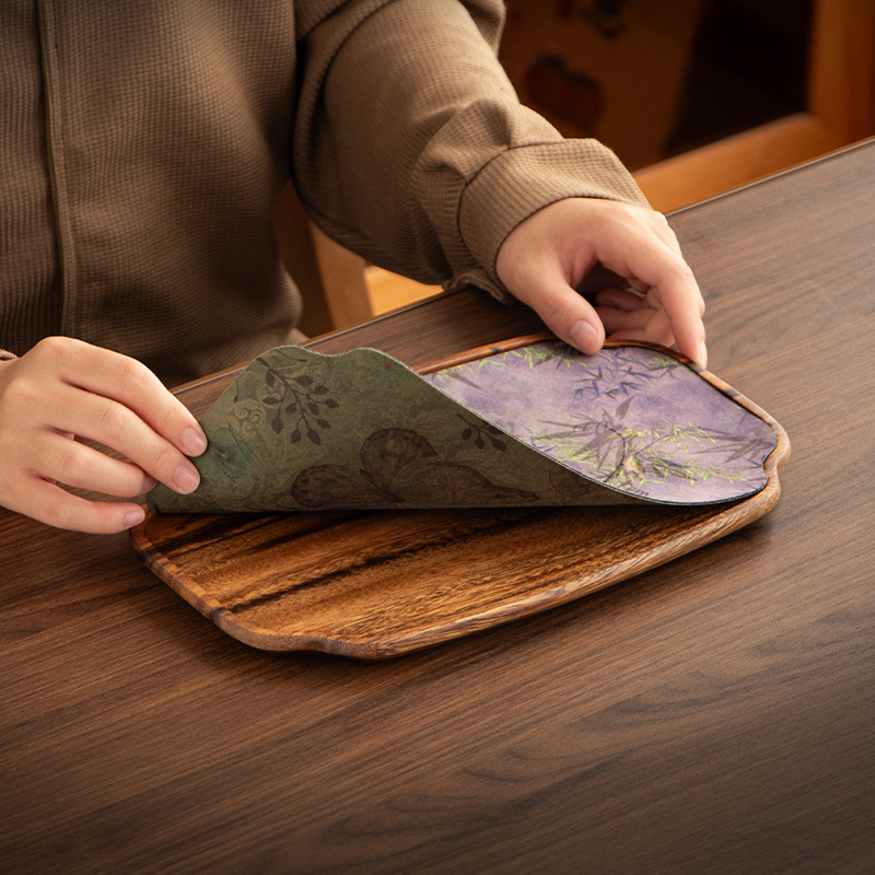 Khay pha trà khô bằng gỗ óc chó Nam Mỹ, khay trà gia đình kiểu Trung Quốc mới, thảm trà Zen, khăn trà, khay pha trà khô bằng gỗ nguyên khối, giá đỡ ấm trà.