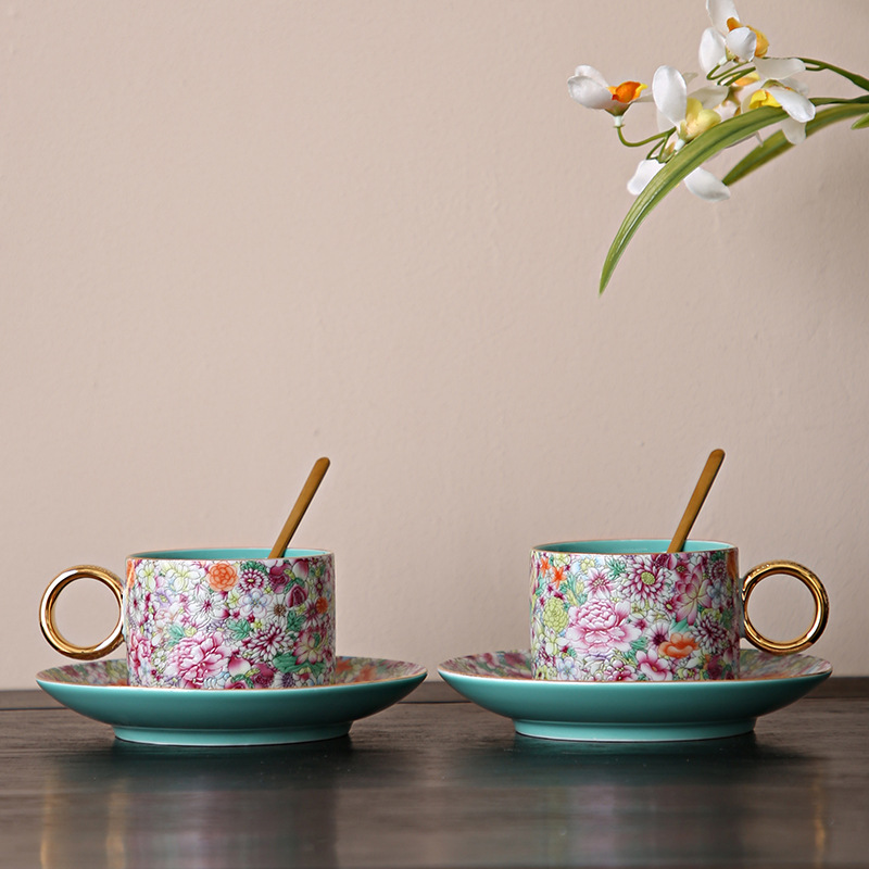 Cốc cà phê giá trị cao Hộp quà tinh tế cao cấp Cốc latte gốm sứ Bộ quà cưới cá nhân dành cho nữ
