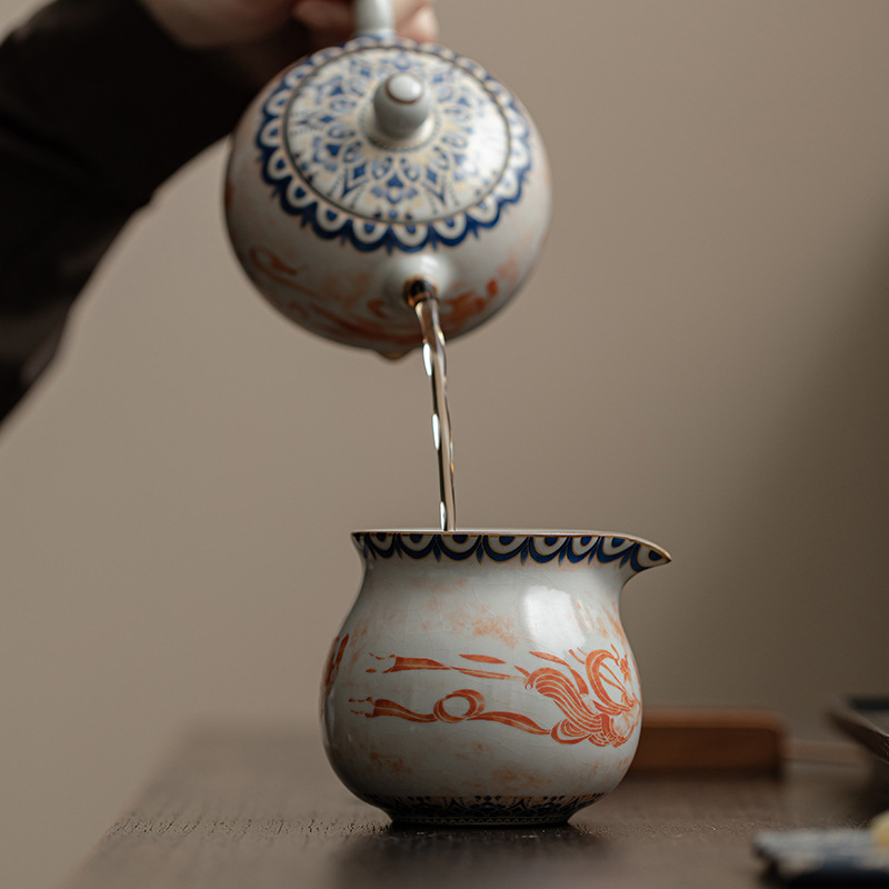 Cốc công cộng Đôn Hoàng Feitian mô phỏng trà gốm sứ Song Ru lò, dụng cụ chia trà gia dụng, dụng cụ pha trà, dụng cụ pha trà, dụng cụ pha trà Kung Fu, phụ kiện