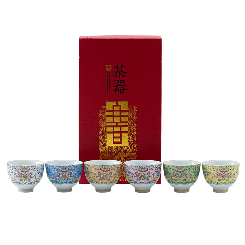 Cốc trà màu men bộ gốm sứ cốc chủ nhân cốc đơn cá nhân gia dụng cốc trà cao cấp cổ điển