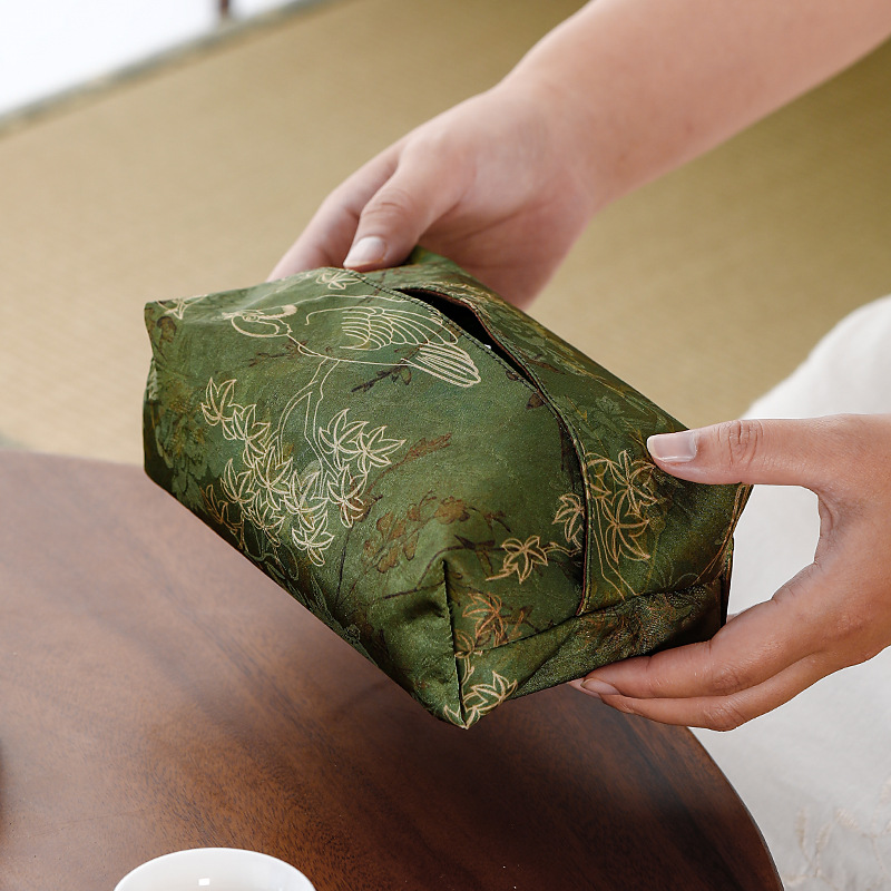 Hộp giấy rút vải nghệ thuật Trung Quốc thời thượng hộp khăn giấy sợi mây thơm túi dệt túi đựng khăn giấy đựng đồ gia dụng phòng trà cho bữa ăn cao cấp