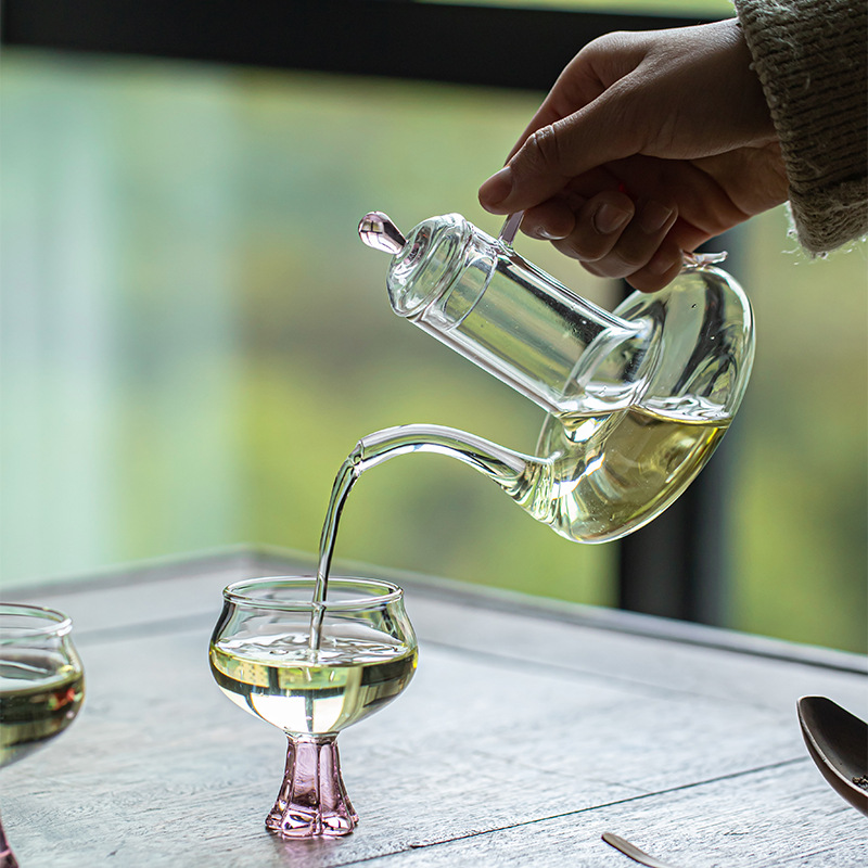 Ấm pha trà hoa ấm pha lạnh ấm thủy tinh chịu nhiệt ấm pha trà ấm nước chịu nhiệt cao có lọc trà xanh