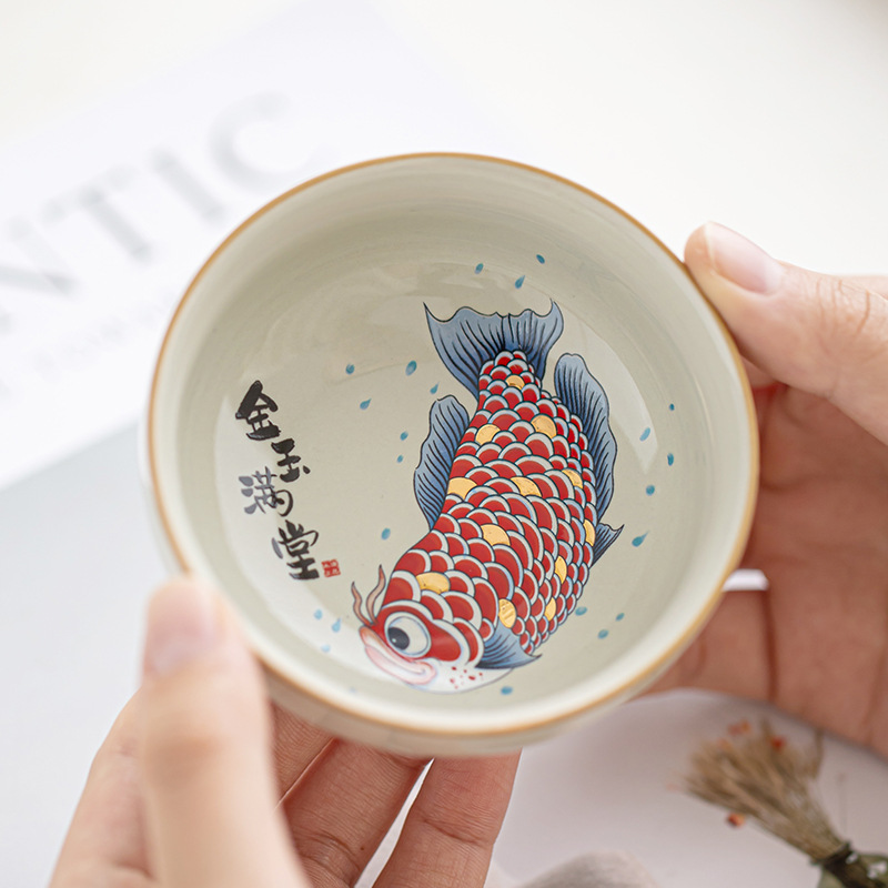 Cốc chủ nhân màu xám thực vật, tách trà đơn, tách trà, tách trà vàng ngọc, cốc trà Pu'er dung tích lớn, cốc trà ngon