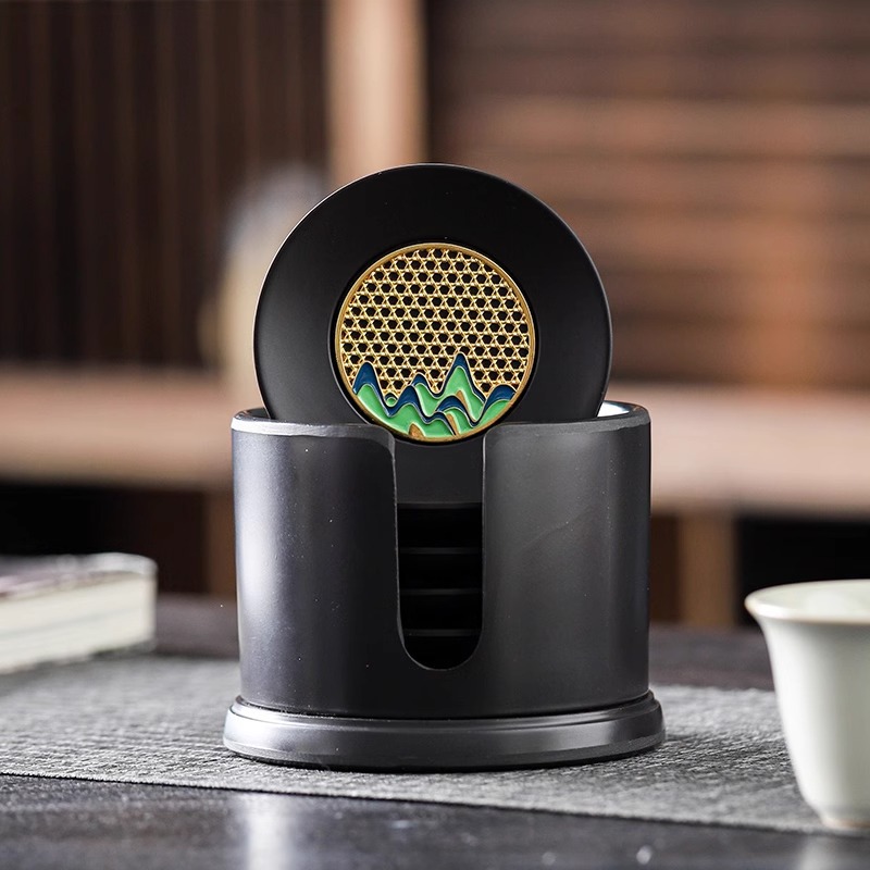 Lót tách trà Gỗ điện, giá đỡ tách trà chống bỏng, lót cách nhiệt văn phòng, lót ly trà đạo, Bộ Phụ Kiện Bộ trà Kungfu cao cấp