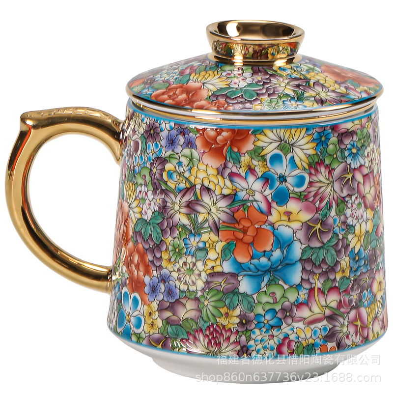 Cốc sứ Jingdezhen Cốc nước tráng men Cốc pha trà văn phòng tách trà Cốc đặc biệt cá nhân Quà Tặng