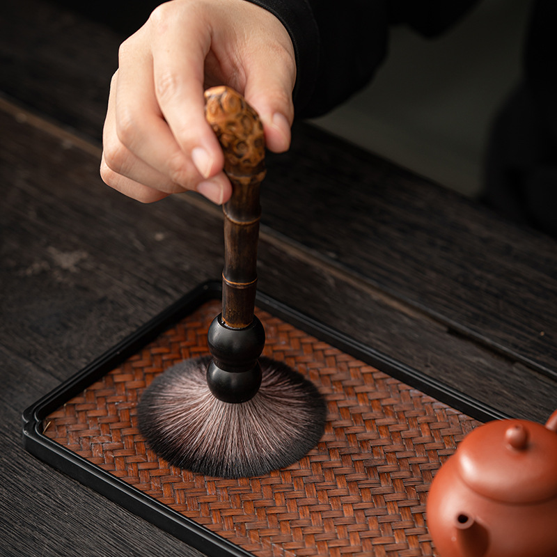 Bàn chải trà gốc tre tự nhiên, bàn chải bảo dưỡng ấm trà, khay trà, dụng cụ vệ sinh bộ trà, bàn chải chăm sóc thú cưng trà, bộ trà, phụ kiện trà đạo