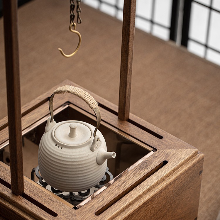 Gỗ óc chó đen Bát lửa bếp nấu trà bếp than rang cam cao cấp gia đình trong nhà phòng trà bếp than bếp đun trà sưởi ấm