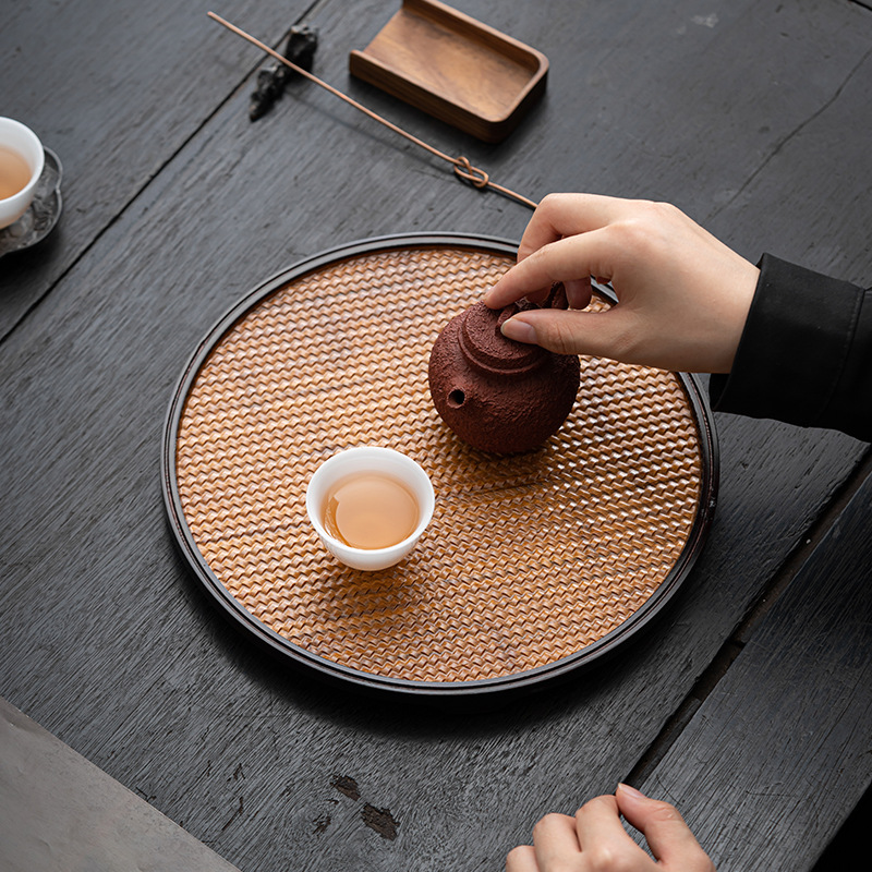 Khay bàn ủ khô bằng tre nặng, mặt chiếu tre, bình đựng trà Chiếu trúc, khay trà cỡ nhỏ gia dụng, khay ăn, khay bánh nguyên liệu Nhật Bản