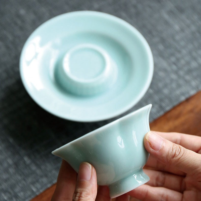 Gốm sứ chống Songying Qingkui miệng chén trà chén trà hình hoa sen chén chủ nhân chén trà chén trà cốc trà