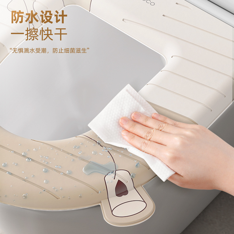 Thảm bồn cầu chống thấm nước eva dày dặn Yicoco thảm bồn cầu kiểu dính thông dụng bốn mùa có tay cầm gia dụng