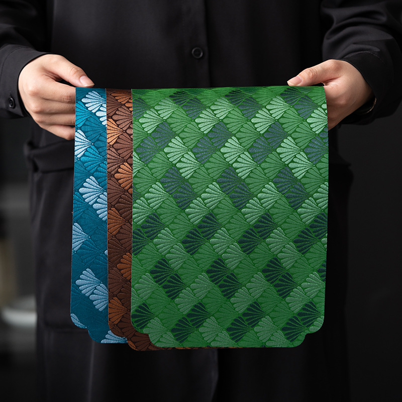 Thảm trải trà bàn trà thiền kiểu Trung Quốc chống thấm nước Thảm cách nhiệt bàn trà phủ khô bằng vải thảm trải trà