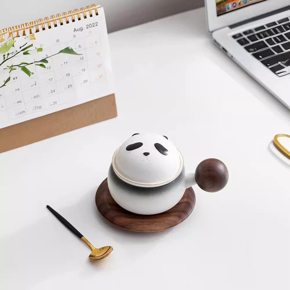 Cốc pha cà phê trà gốm sứ gấu trúc Cốc pha trà tách trà cốc cà phê văn phòng Cốc Sáng Tạo dễ thương