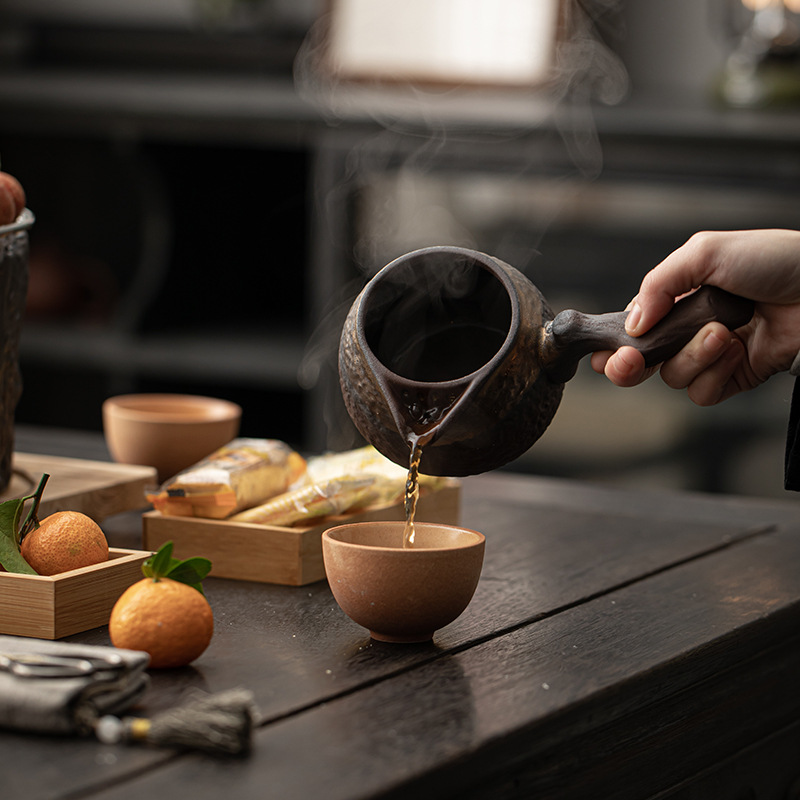 Bếp nấu trà Ấm gốm cổ điển bếp than bếp đun nước bộ ấm pha trà bếp than đốt lửa gốm thô bếp đun trà bếp than bếp Bếp