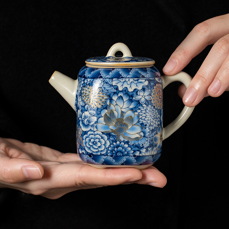 Ấm trà gốm sứ cao cấp gia dụng ấm trà gốm sứ ấm trà đơn dụng cụ trà Kung Fu bán buôn