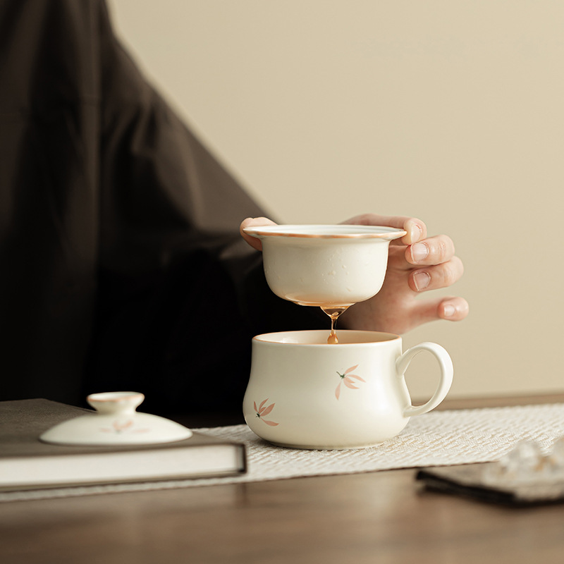 Cốc cà phê trà hoa chuông phong lan cốc tách trà gia dụng cốc uống trà chuyên dụng cá nhân cốc cà phê văn phòng
