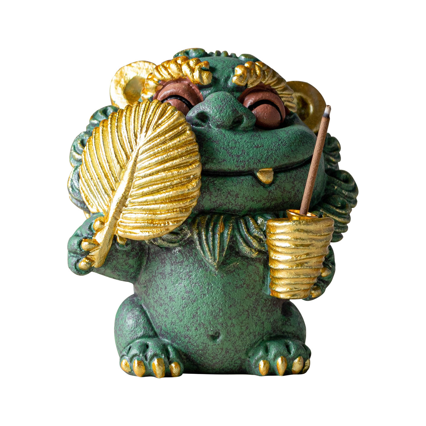 Quốc triều sáng tạo màu xanh lam cát sa thạch phong cách sư tử để bàn đồ trang trí cắm hương cao cấp đồ trang trí nhà cửa