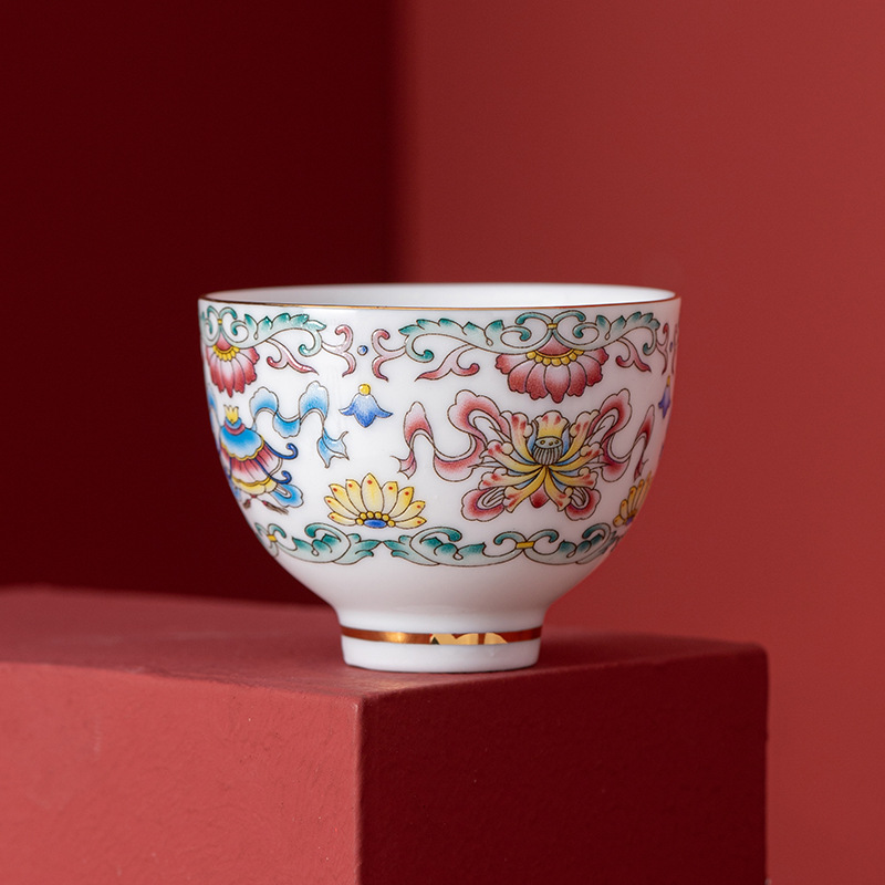 Cốc trà màu men bộ gốm sứ cốc chủ nhân cốc đơn cá nhân gia dụng cốc trà cao cấp cổ điển