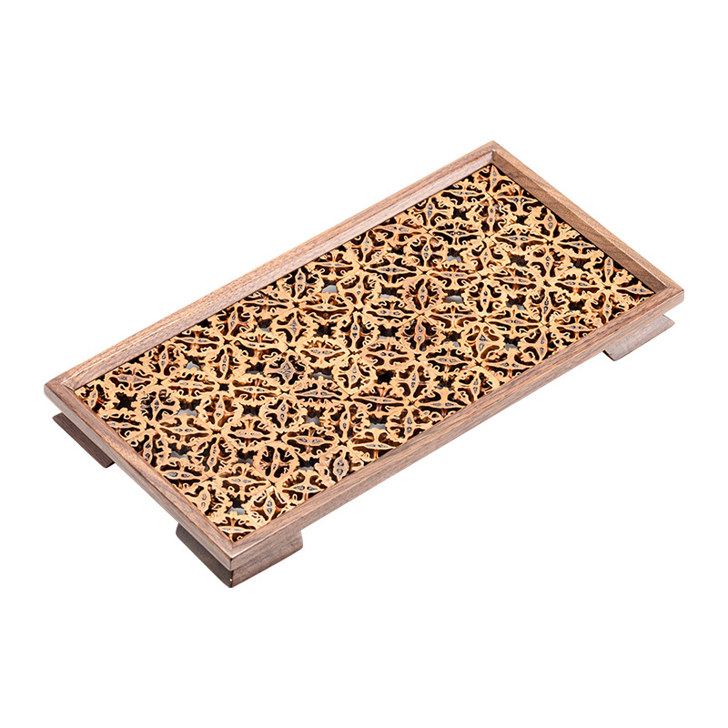 Khay tách trà quả óc chó, đĩa hình chữ nhật, đĩa nhỏ thương mại, đĩa ăn sáng gia dụng, đĩa vuông tráng miệng bánh ngọt