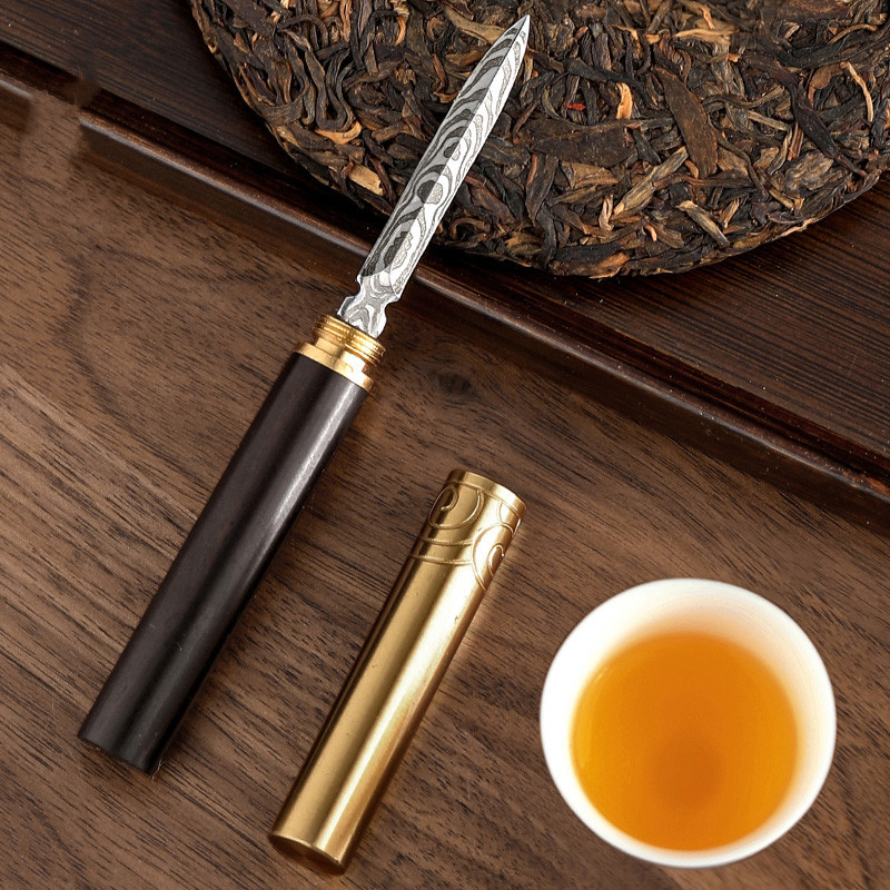 Da'antang bán buôn dao trà Pu'er Kim Trà gỗ Đàn hương đen Vòng Vàng thanh trà đạo sáu quý ông Phụ kiện trà nghệ thuật trà Daquan