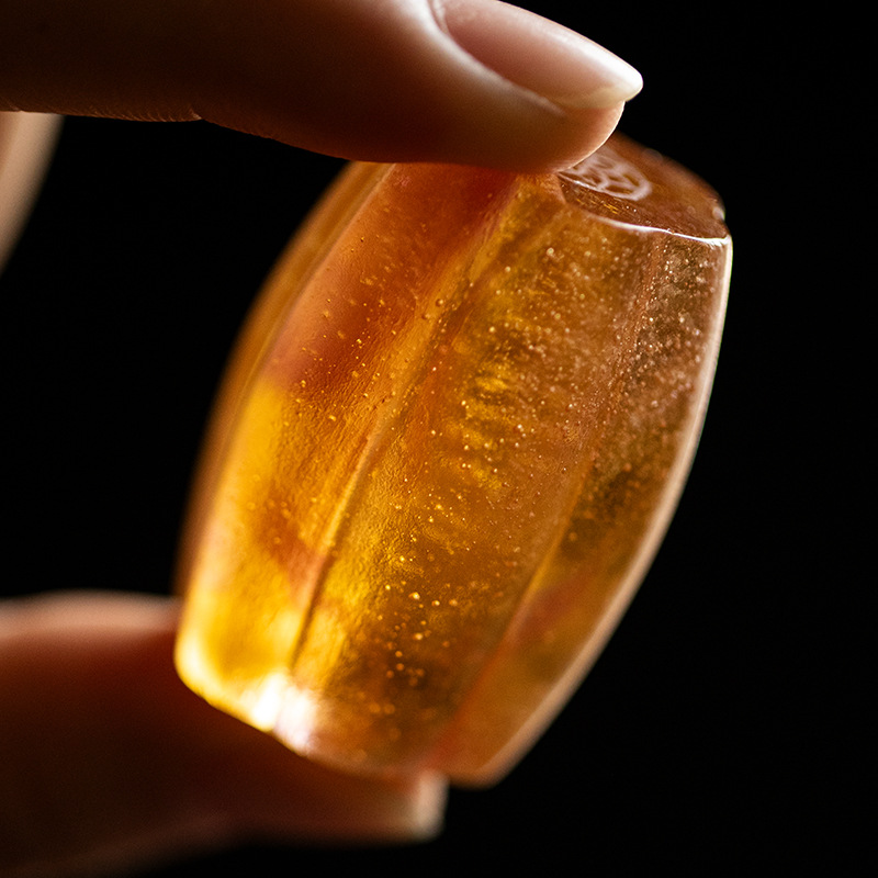 Nắp ấm trà tử sa có nắp thủy tinh Yushantang, phụ kiện bộ trà phong cách Nhật Bản, đồ trang trí thủy tinh pha lê thiền, phối trà đạo