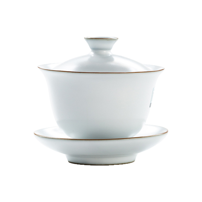 Lò nung Houhu, lò Ru, bát có nắp ba tài, cỡ lớn, hộp quà mặt trăng mở thủ công, bộ trà Kung Fu pha trà, đồ gia dụng cổ điển