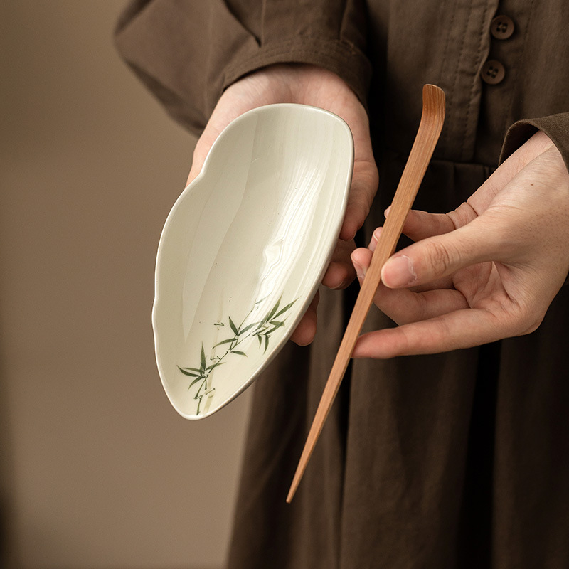 Nhà máy vẽ tay trà tre xanh ngọc lục bảo trà gốm sứ bộ trà sen bộ phụ kiện trà đơn giản và thanh lịch trà đánh giá cao trà đánh thức