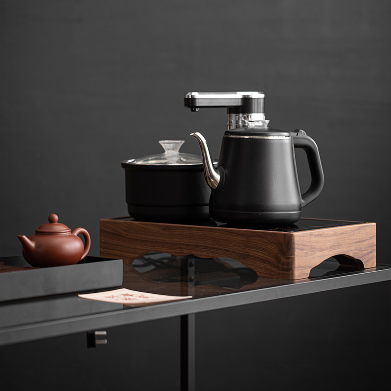 Khung bếp điện trà gỗ óc chó khung gỗ nguyên khối 20*37cm bàn trà nhúng khung giá đỡ điện từ