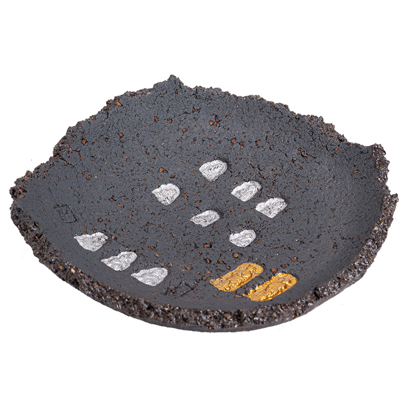 Ấm đất sét đá nhào bằng tay, khay xốp khô chứa nước hình tròn bằng gốm thô kiểu Nhật, khay đựng ấm, dụng cụ trà Kung Fu, khay đựng trái cây trà đạo