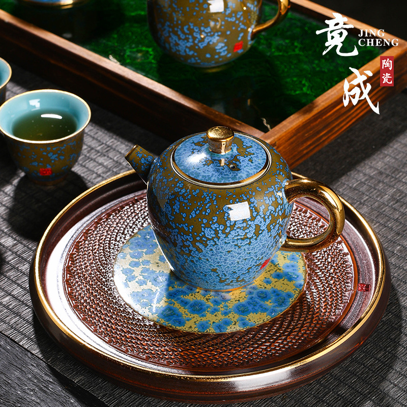 Cốc pha trà tráng men màu thay đổi dao của Zhang Bộ đồ trà Kung Fu Trung Quốc làm quà tặng sang trọng bằng gốm sứ cao cấp gia dụng