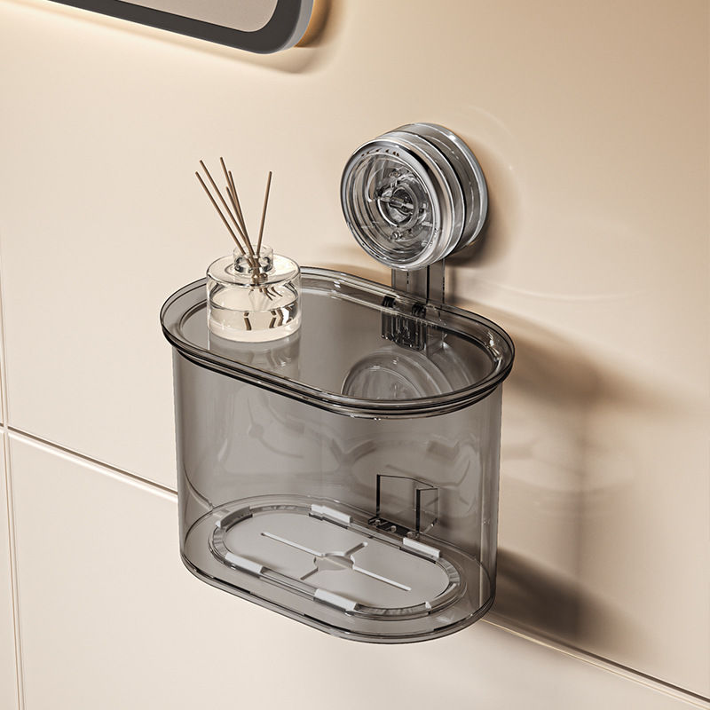 Cốc hút bọc màng bám hộp đựng đồ dùng gia đình bếp treo tường hộp đựng đồ dùng một lần có thể tháo rời