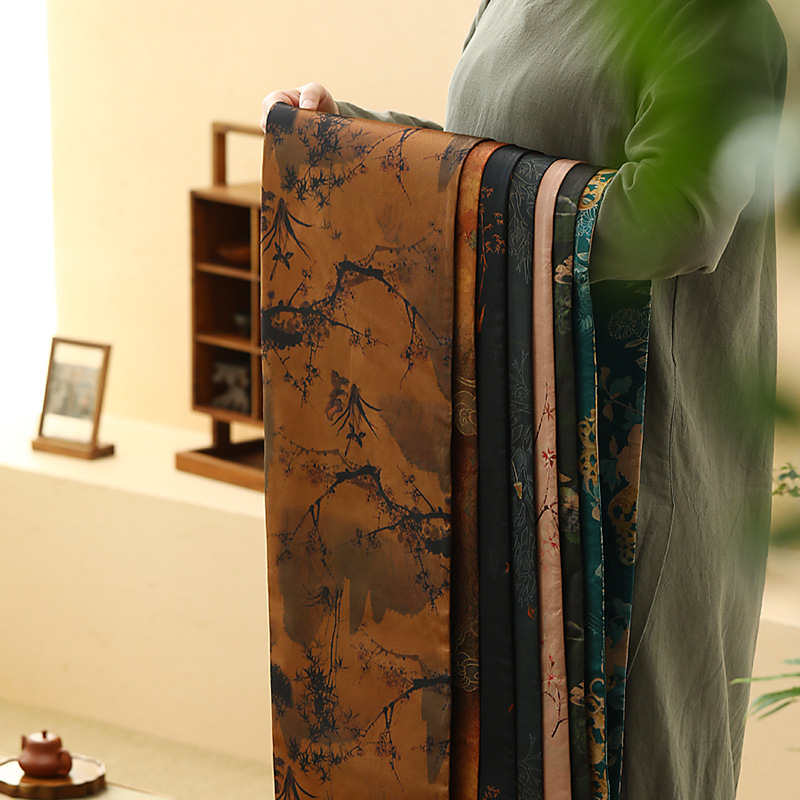 Bán buôn sợi mây thơm phong cách Trung Quốc hai mặt không thấm nước trà bàn Khăn trải bàn trà in nhuộm phong cách cổ phong cách đơn giản bàn Thiền bàn trà