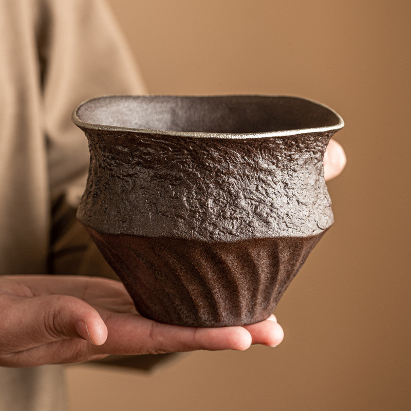 Bùn gốm cũ, rửa trà nước kiến trúc bạc, Bình đựng bã trà để bàn bằng gốm thô, cốc đựng nước gia dụng, phụ kiện trà đạo Kung Fu đơn