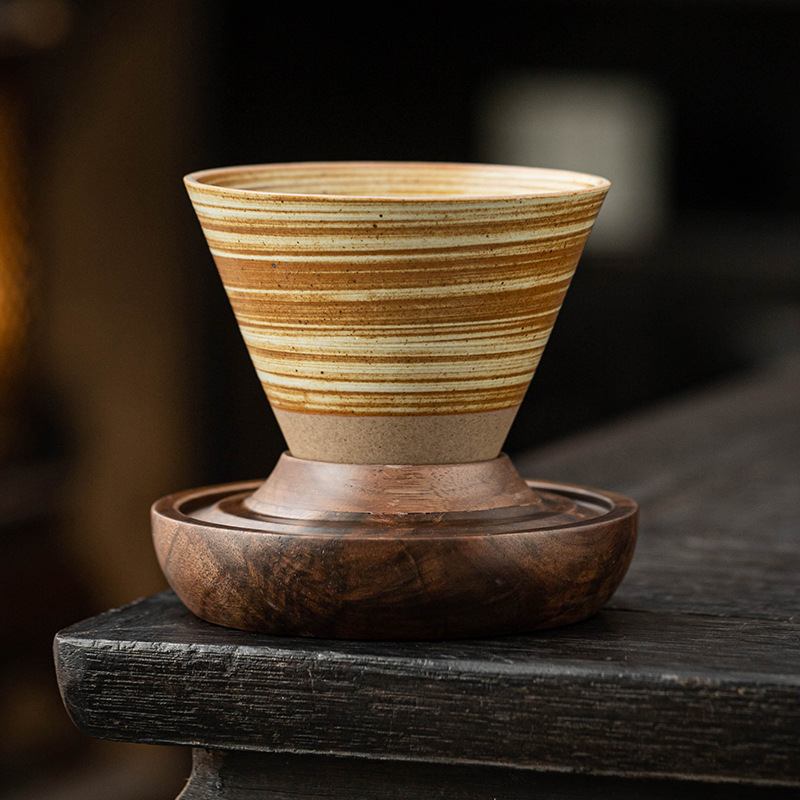 Phễu gốm thô làm bằng tay, cốc cà phê, đĩa, cốc nước có giá trị cao cổ điển gia dụng, cốc nước giải khát, cốc uống sáng tạo, cốc trà