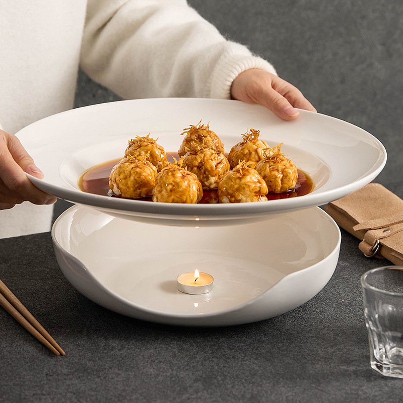 Đĩa ăn gốm sứ Meteor Kistler, bộ bếp ăn khách sạn, bếp cách nhiệt nến, đĩa nấu rượu, đĩa nấu ăn gia dụng