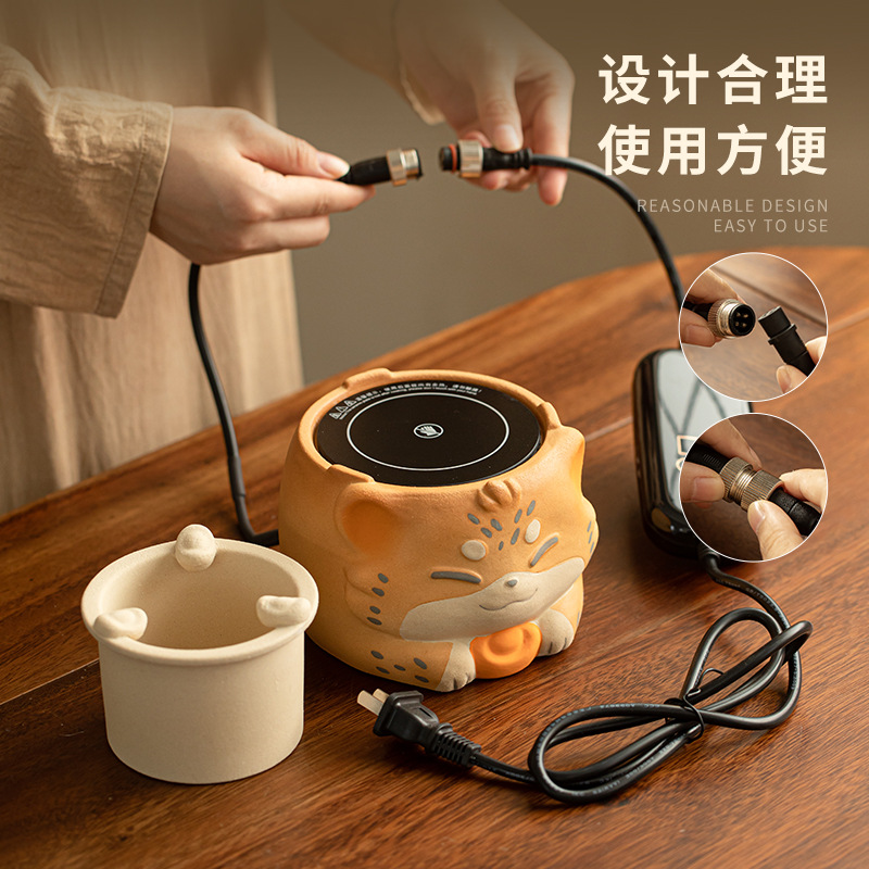 Bếp gốm điện Baofu, bếp đốt than, nồi chùm, bếp nhỏ, nồi gốm chịu nhiệt độ cao, có thể nung khô, trọn bộ trà Kung Fu