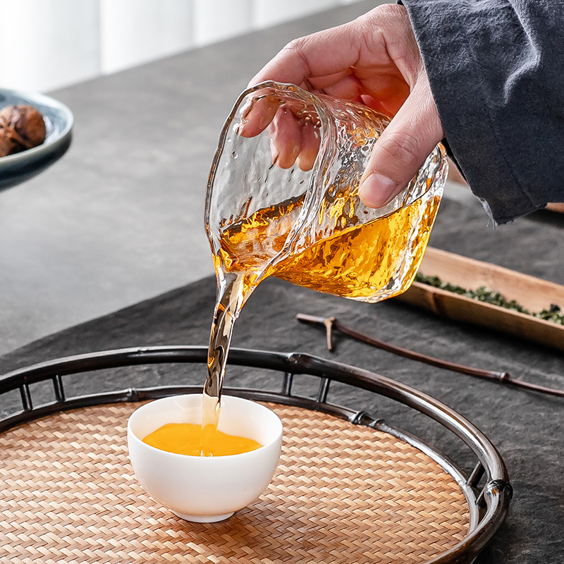 Cốc công tắc thủy tinh kiểu Nhật, dụng cụ chia trà dày chịu nhiệt, trà Kung Fu sáng tạo, cốc công cộng miệng đại bàng, cốc công thức đơn
